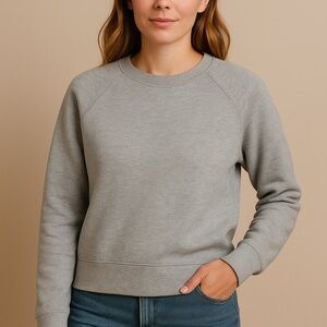 Athleta Cozy Fleece Crewneck Sweatshirt | Heather Gray | Size S